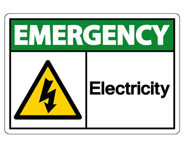 Sinal de Símbolo de Eletricidade de Emergência Isolar no Fundo Branco, Ilustração do Vetor —  Vetores de Stock