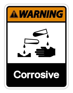 Uyarı Aşındırıcı Sembol İşareti Beyaz Arka Plan Üzerine İzole,Vektör Çizimi