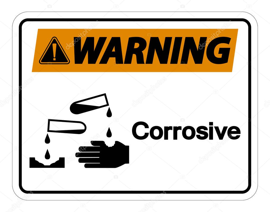Warning Corrosive Symbol Sign Isolate On White Background,Vector Illustration