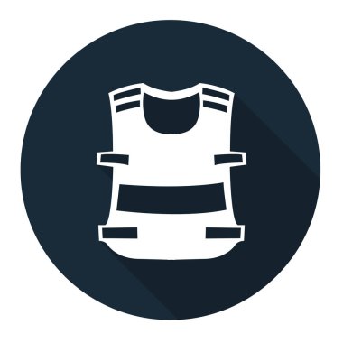 Sembol aşınma yelek beyaz arka plan üzerinde Izole, vektör Illüstrasyon