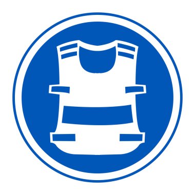 Beyaz Arkaplanda Sembol Giyen Yelek İzolasyonu, Vektör Resimleri EPS.10 