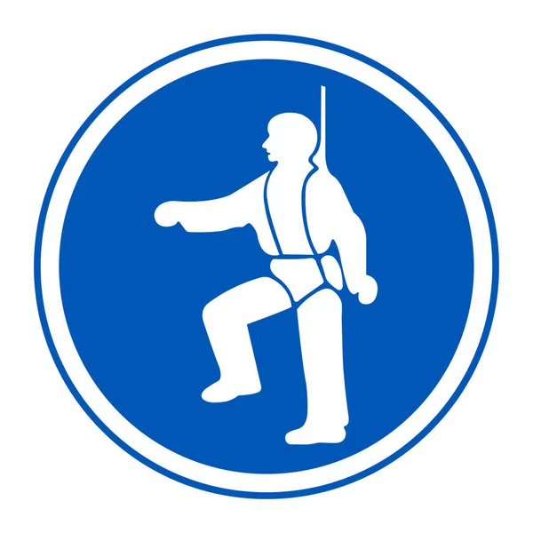 El arnés de seguridad debe ser usado Símbolos Signo de aislamiento sobre fondo blanco, ilustración vectorial EPS.10 — Vector de stock