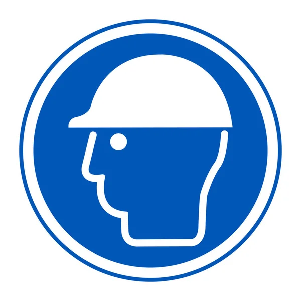 Símbolo Desgaste Cabeça Proteção Isolar no fundo branco, ilustração vetorial EPS.10 — Vetor de Stock
