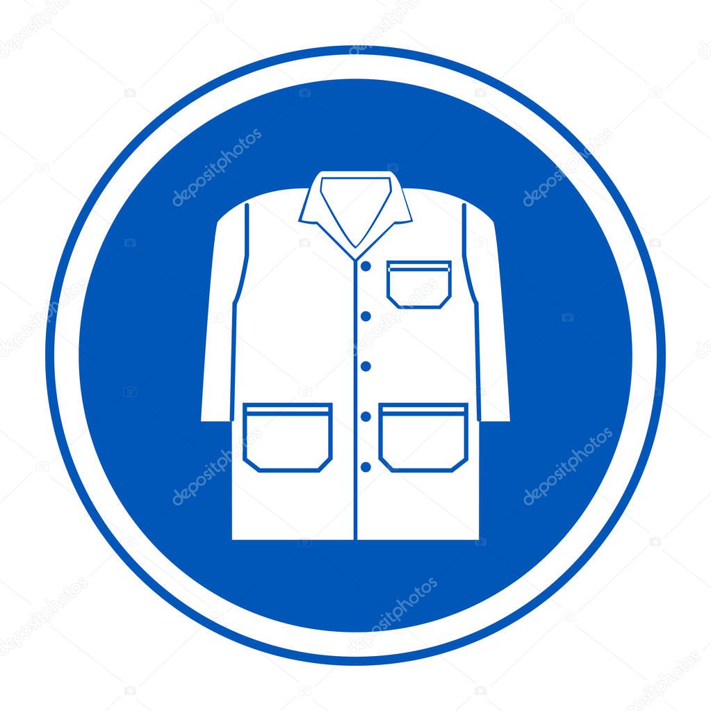 Symbol Wear A Gown Isolate On White Background,Vector Illustration EPS.10