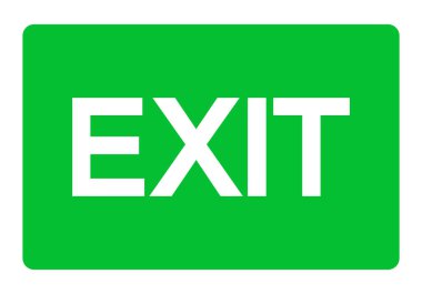 Beyaz Arka Plan Üzerine Çıkış Acil Yeşil İşaret İzole,Vektör İllüstrasyon Eps.10