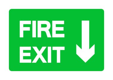 Beyaz Arka Plan Üzerine Çıkış Acil Yeşil İşaret İzole,Vektör İllüstrasyon Eps.10