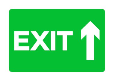 Beyaz Arka Plan Üzerine Çıkış Acil Yeşil İşaret İzole,Vektör İllüstrasyon Eps.10
