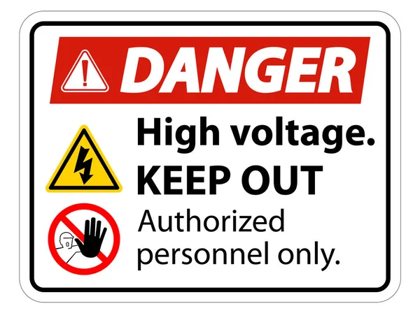 危険高電圧は白い背景にサイン分離を保つ、ベクトルイラストEps.10 — ストックベクタ