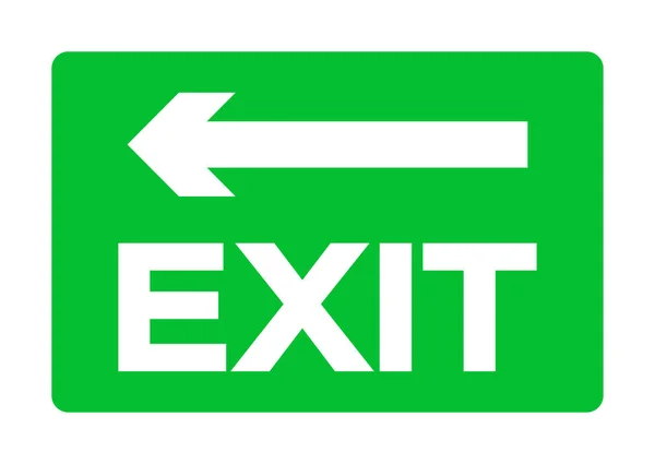 Segno verde di emergenza dell'uscita isolato su sfondo bianco, illustrazione vettoriale EPS.10 — Vettoriale Stock