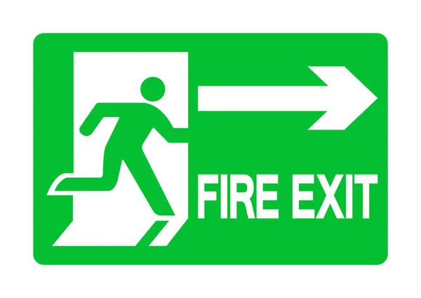 Exit Emergency Green Sign Isolate On White Background,Vector Illustration EPS.10 — Stock Vector