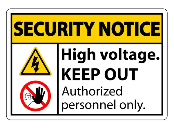 Aviso de seguridad de alto voltaje Mantenga fuera la señal de aislamiento sobre fondo blanco, ilustración vectorial EPS.10 — Archivo Imágenes Vectoriales