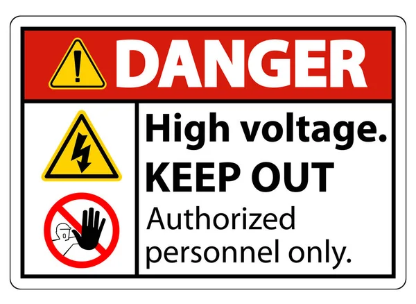 Peligro de alto voltaje mantener fuera de aislamiento de la señal sobre fondo blanco, ilustración vectorial EPS.10 — Archivo Imágenes Vectoriales