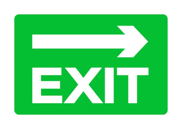 Segno verde di emergenza dell'uscita isolato su sfondo bianco, illustrazione vettoriale EPS.10 — Vettoriale Stock