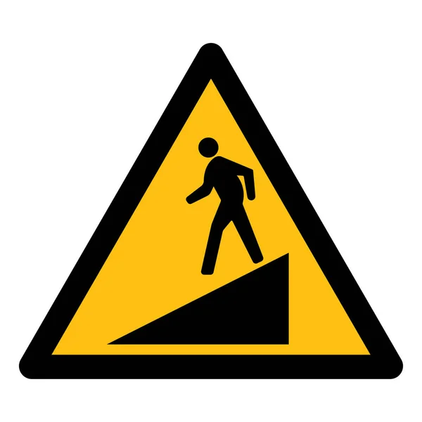 Beware Slope Symbol Sign Isolate On White Background,Vector Illustration EPS.10 — Stock Vector