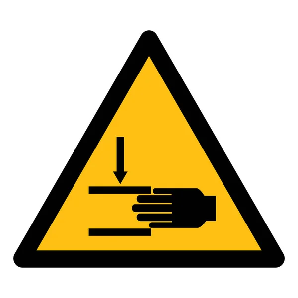 Tenga cuidado de aplastar el aislamiento del símbolo de la mano sobre fondo blanco, ilustración vectorial EPS.10 — Vector de stock