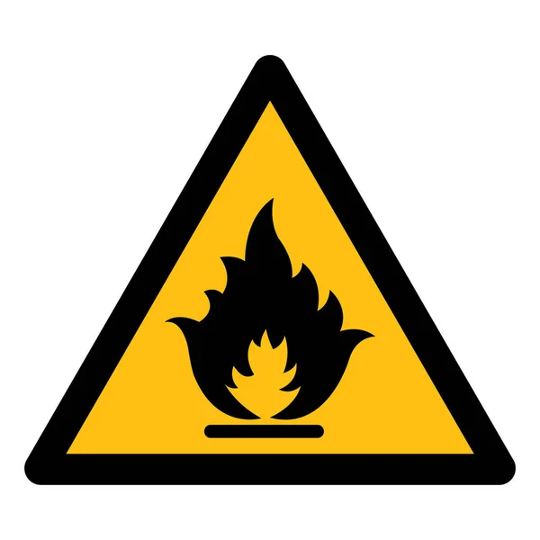 Méfiez-vous Isolat de symbole de gaz inflammable sur fond blanc, illustration vectorielle EPS.10 — Image vectorielle