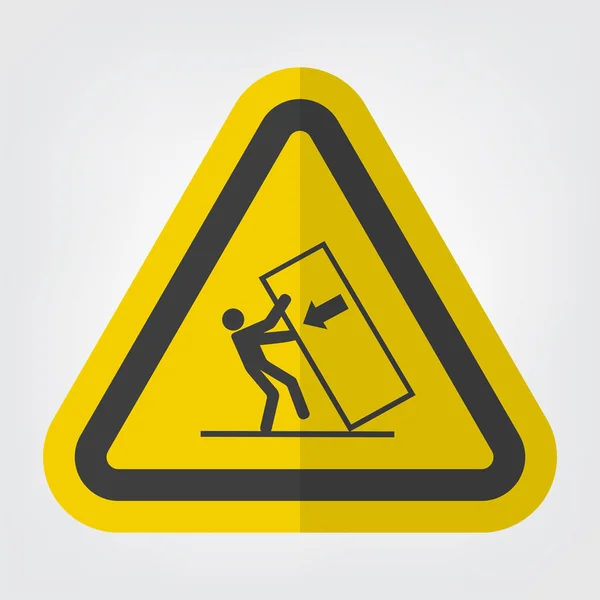Ponta do esmagamento do corpo sobre o sinal do símbolo do perigo Isolar no fundo branco, ilustração do vetor EPS.10 — Vetor de Stock