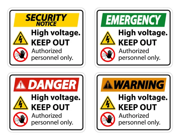 High Voltage Keep Out Sign Isolate On White Background,Vector Illustration EPS.10 — Stock Vector