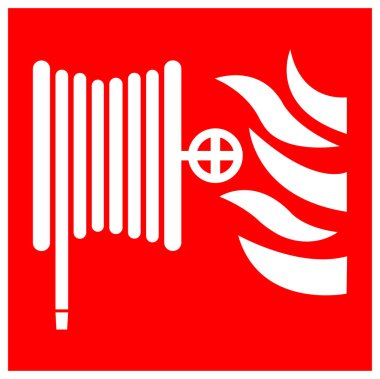 Yangın Hortumu Makara Sembol İşareti Beyaz Arka Plan Üzerine İzole,Vektör İllüstrasyon Eps.10 