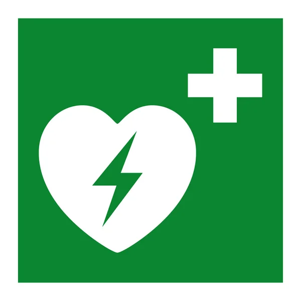 Automatische externe defibrillator hart symbool isoleren op witte achtergrond, vector illustratie EPS. 10 — Stockvector