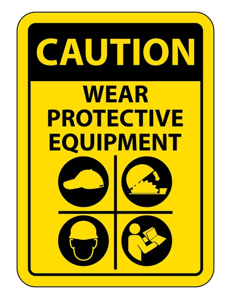 Egyéni védőeszköz (PPE) izolálása fehér háttér, Vector illusztráció EPS. 10 — Stock Vector