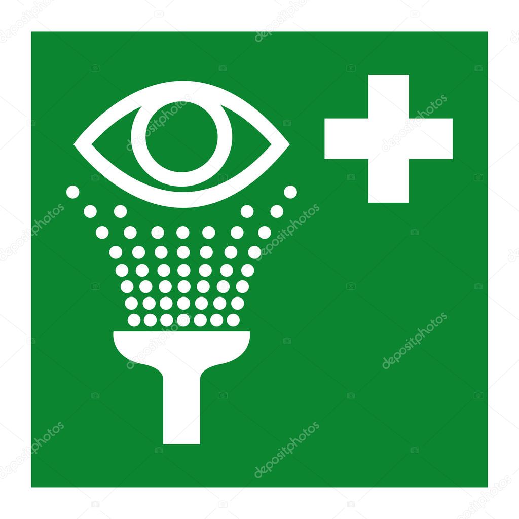 Eye Wash Station Symbol Isolate On White Background,Vector Illustration EPS.10 