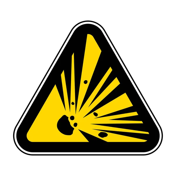 Cuidado com o sinal de símbolo de material explosivo Isolar no fundo branco, ilustração vetorial EPS.10 — Vetor de Stock