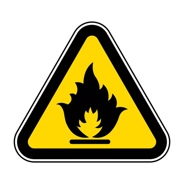 Méfiez-vous Isolat de symbole de gaz inflammable sur fond blanc, illustration vectorielle EPS.10 — Image vectorielle