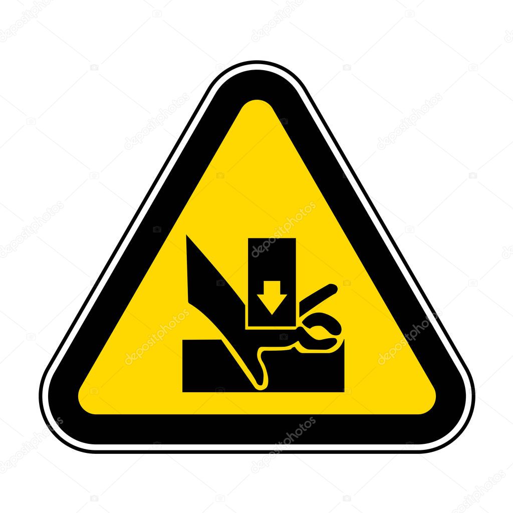Beware You Hand When Using Silkscreen Symbol Sign Isolate On White Background,Vector Illustration EPS.10 