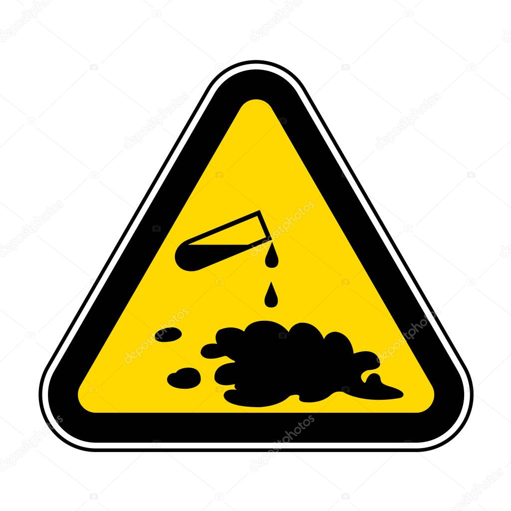Beware Chemical Spill Symbol Sign Isolate On White Background,Vector Illustration EPS.10 