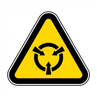 Elektrostatik Hassas Aygıt (ESD) Sembol İşareti Beyaz Arkaplanda İzole, Vektör Resimleme EPS.10 