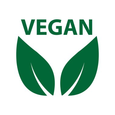 Vegan ikonu biyolojik ekoloji organik, logolar yeşil yaprak etiketi