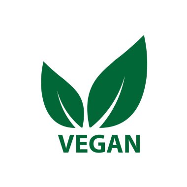 Vegan ikonu biyolojik ekoloji organik, logolar yeşil yaprak etiketi