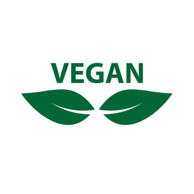 Vegan ikonu biyolojik ekoloji organik, logolar yeşil yaprak etiketi