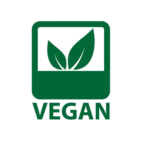 Icono vegano bio ecología orgánica, logotipos etiqueta hoja verde — Vector de stock