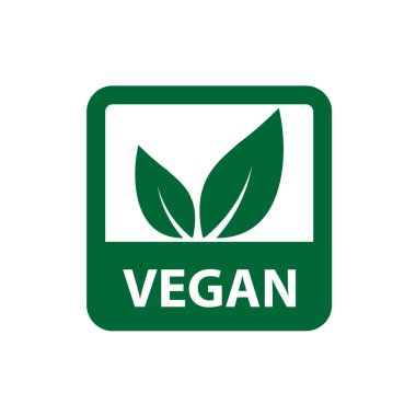 Vegan ikonu biyolojik ekoloji organik, logolar yeşil yaprak etiketi