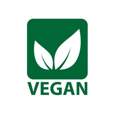 Vegan ikonu biyolojik ekoloji organik, logolar yeşil yaprak etiketi