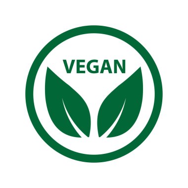 Vegan ikonu biyolojik ekoloji organik, logolar yeşil yaprak etiketi
