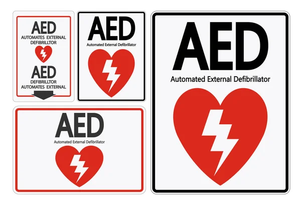 Symbool instellen AED symbool teken isoleren op witte achtergrond, vector illustratie EPS. 10 — Stockvector