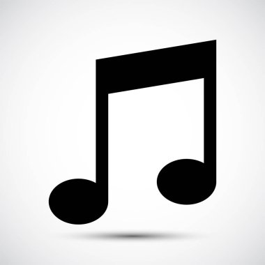 Beyaz Arkaplanda Müzik Notu Simgesi Simgesi İşareti İzole Et 