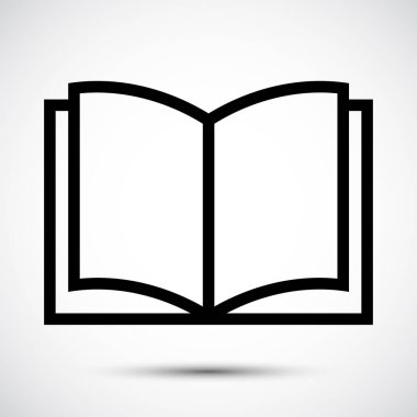 Kitap Simgesi Siyah Sembol Beyaz Arka Plan, Vektör İllüstrasyon üzerinde yalıtma 