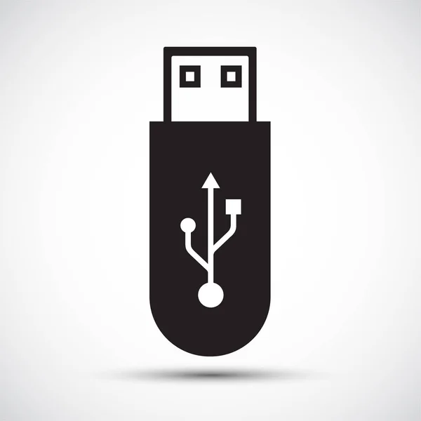 Символ символа USB Flash Drive на белом фоне, векторная иллюстрация — стоковый вектор