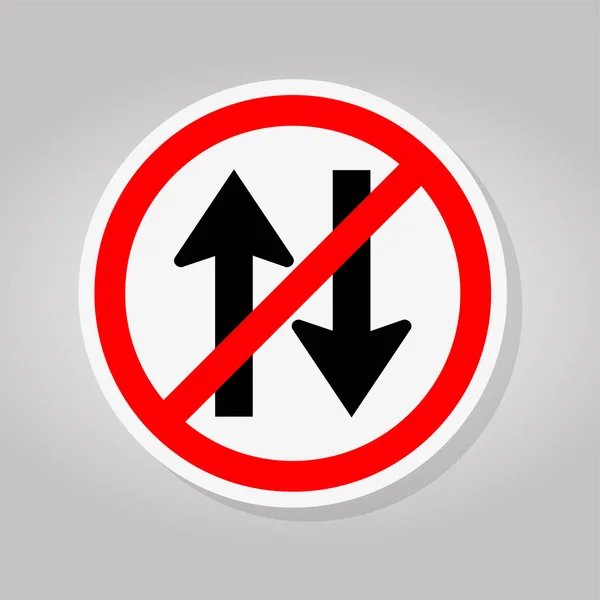 Interdire la signalisation routière bidirectionnelle isoler sur fond blanc, Illustration vectorielle — Image vectorielle