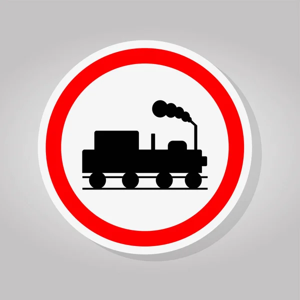 Ferroviária de trem sinal de estrada Isolar no fundo branco, ilustração vetorial — Vetor de Stock