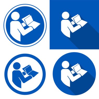 Beyaz Arka Planda Sembol İşareti Yalıtmadan Önce Teknik El Kitabı Oku,Vektör Çizimi Eps.10 