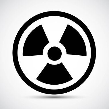 Radyasyon Geleneksel Tehlike Siyah Simge Beyaz Arka Plan Üzerinde İzole 
