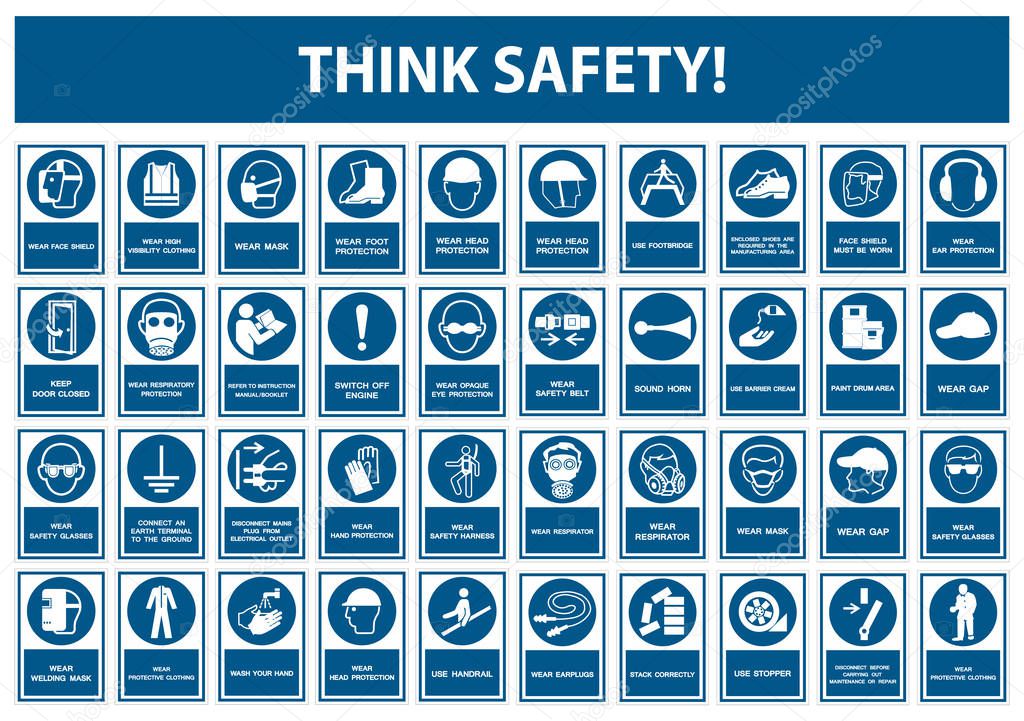 Safety PPE Must Be Worn Sign Isolate On White Background,Vector Illustration EPS.10 