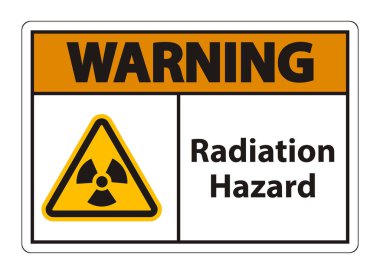 Beyaz Arkaplanda Radyasyon Tehlike Sembolü İşareti İzole Edildi, Vektör Resimleri 