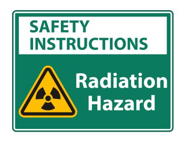 Beyaz Arkaplanda Radyasyon Tehlike Sembolü İşareti İzole Edildi, Vektör Resimleri 