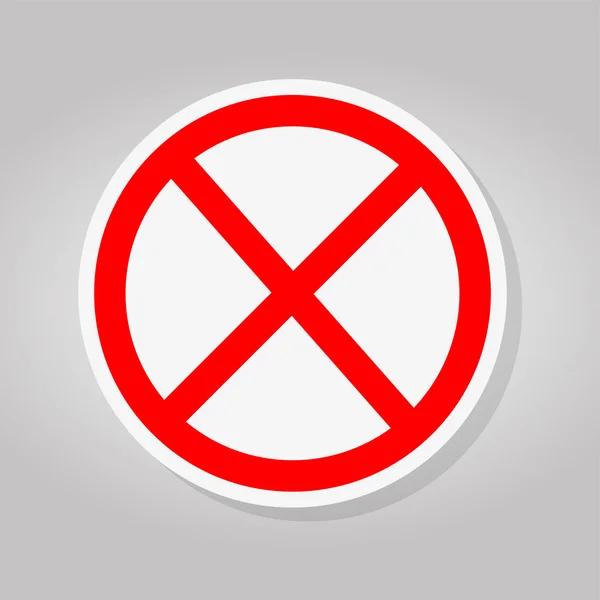 No sign Empty Red Crossed Out Circle, Not Allowed Sign Isolate On White Background, Vector Illustration — стоковый вектор